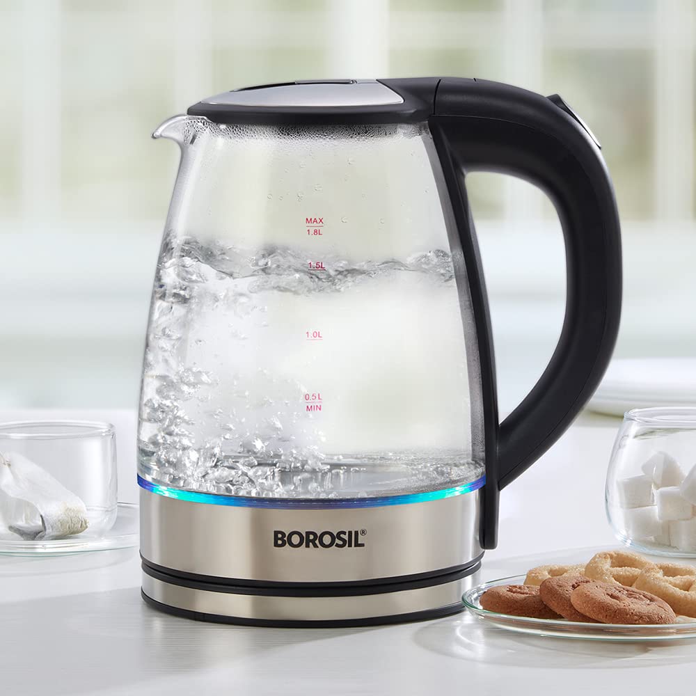 Borosil Electric Glass Kettle, Borosilicate Glass 1.8 L